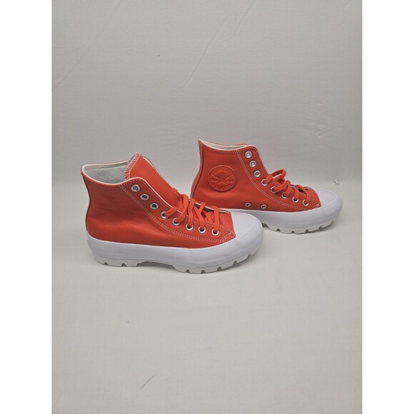Women’s Orange Platform Converse Chuck Taylor All Star Trainers High Tops, 8.5 main image 8